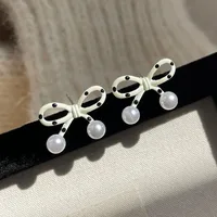 1 Pair Bow Knot Sweet Alloy Enamel Ear Studs sku image 1