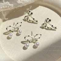 1 Paire Noeud D'Arc Sucré Alliage Émail Boucles D'Oreilles main image 3