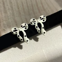 1 Pair Bow Knot Sweet Alloy Enamel Ear Studs sku image 2