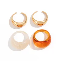 Simple Style Classic Style Alloy Resin Geometric Plating Women's Rings main image 4