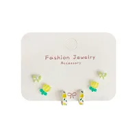 1 Jeu Fleur Mignon Sucré Alliage Émail Boucles D'Oreilles main image 3