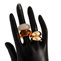 Simple Style Classic Style Alloy Resin Geometric Plating Women's Rings main image 5