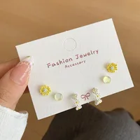 1 Set Flower Cute Sweet Alloy Enamel Ear Studs sku image 7