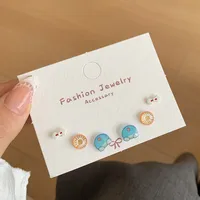 1 Set Flower Cute Sweet Alloy Enamel Ear Studs sku image 13