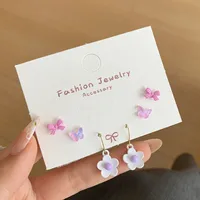 1 Set Flower Cute Sweet Alloy Enamel Ear Studs sku image 10