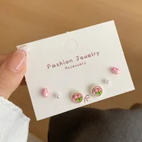 1 Set Flower Cute Sweet Alloy Enamel Ear Studs sku image 5