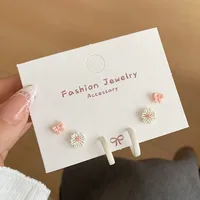 1 Set Flower Cute Sweet Alloy Enamel Ear Studs sku image 8