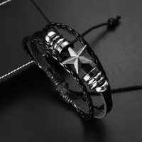 Star Retro Streetwear Pu Leather Alloy Wax Line Bracelets Wholesale main image 1