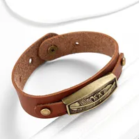 Geometric Retro Streetwear Pu Leather Alloy Bracelets Wholesale main image 4