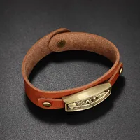 Geometric Retro Streetwear Pu Leather Alloy Bracelets Wholesale main image 5