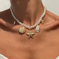Heart Shape Shell Lock Retro Classic Style Alloy Pendant Necklace Wholesale main image 1