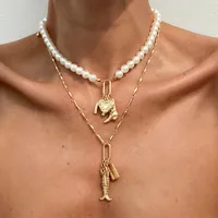 Heart Shape Shell Lock Retro Classic Style Alloy Pendant Necklace Wholesale sku image 3