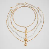 Heart Shape Shell Lock Retro Classic Style Alloy Pendant Necklace Wholesale main image 2