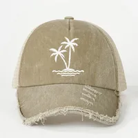 Unisex Coconut Tree Curved Eaves Embroidery Casual Simple Style Streetwear Baseball Cap main image 3