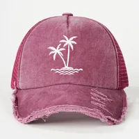 Unisex Coconut Tree Curved Eaves Embroidery Casual Simple Style Streetwear Baseball Cap main image 4