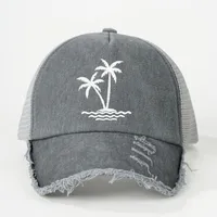 Unisex Coconut Tree Curved Eaves Embroidery Casual Simple Style Streetwear Baseball Cap main image 5