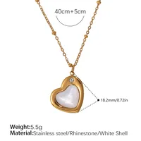 Heart Shape Elegant Glam Luxurious 304 Stainless Steel Pendant Necklace Lobster Trigger Clasp Closure sku image 1
