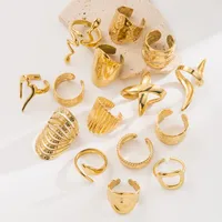 Geometric Round Heart Shape Vintage Style Lady Simple Style 304 Stainless Steel Open Rings main image 1