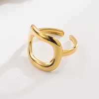 Geometric Round Heart Shape Vintage Style Lady Simple Style 304 Stainless Steel Open Rings main image 6