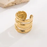 Geometric Round Heart Shape Vintage Style Lady Simple Style 304 Stainless Steel Open Rings main image 9