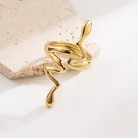 Geometric Round Heart Shape Vintage Style Lady Simple Style 304 Stainless Steel Open Rings sku image 1
