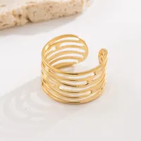 Geometric Round Heart Shape Vintage Style Lady Simple Style 304 Stainless Steel Open Rings sku image 3