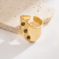 Geometric Vintage Style Simple Style 304 Stainless Steel 18K Gold Plated Open Rings main image 4