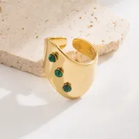 Geométrico Estilo Vintage Estilo Simple Acero Inoxidable 304 Chapados En Oro De 18K Anillos Abiertos main image 5