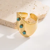 Geométrico Estilo Vintage Estilo Simple Acero Inoxidable 304 Chapados En Oro De 18K Anillos Abiertos main image 6