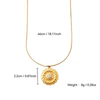 Fleur Élégant Femme Acier Inoxydable 304 Plaqué Or 18K Pendentif Fermeture À Boucle De Type Homard main image 2