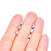 1 Pieza Aleación De Titanio Estilo Moderno Estilo Clásico Viajar Diariamente Mariposa Copo De Nieve Tallado Anillos De Labios Piercing De La Oreja main image 3