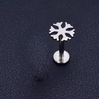 1 Piece Titanium Alloy Modern Style Classic Style Commute Butterfly Snowflake Carving Lip Rings Ear Cartilage Rings & Studs main image 5