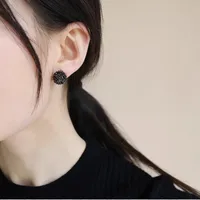 1 Paire Géométrique Luxueux Artistique Style Coréen Pierres Précieuses Artificielles Alliage De Cuivre Laiton Zircon Boucles D'Oreilles main image 3