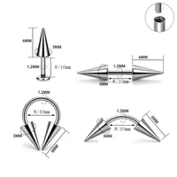 1 Piece Titanium Alloy Vacation Funny Punk Sharp Cone Lip Rings Eyebrow Studs Ear Cartilage Rings & Studs main image 7