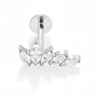 1 Piece Titanium Alloy Casual Nordic Style Simple Style Geometric Fruit Heart Shape Zircon 18K Gold Plated Polishing Plating Hollow Out Lip Rings Ear Cartilage Rings & Studs Nose Rings & Studs main image 4