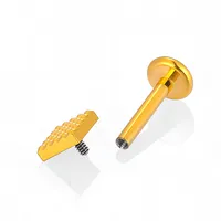 1 Piece Titanium Alloy Casual Nordic Style Simple Style Geometric Fruit Heart Shape Zircon 18K Gold Plated Polishing Plating Hollow Out Lip Rings Ear Cartilage Rings & Studs Nose Rings & Studs main image 3
