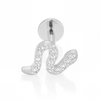 1 Piece Titanium Alloy Casual Nordic Style Simple Style Geometric Fruit Heart Shape Zircon 18K Gold Plated Polishing Plating Hollow Out Lip Rings Ear Cartilage Rings & Studs Nose Rings & Studs sku image 7