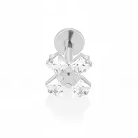 1 Piece Titanium Alloy Casual Nordic Style Simple Style Geometric Fruit Heart Shape Zircon 18K Gold Plated Polishing Plating Hollow Out Lip Rings Ear Cartilage Rings & Studs Nose Rings & Studs sku image 10