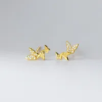 1 Pair 925 Sterling Silver Butterfly Ear Studs main image 2