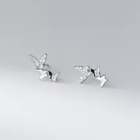 1 Pair 925 Sterling Silver Butterfly Ear Studs main image 4