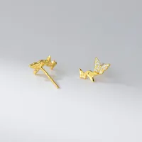 1 Pair 925 Sterling Silver Butterfly Ear Studs main image 5