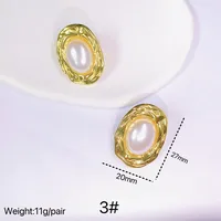 1 Par Forma De Corazón Casual Estilo Marino Viajar Diariamente Acero Inoxidable 304 Chapados En Oro De 18K Perlas Artificiales Embutido Pendientes main image 4