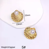1 Pair Heart Shape Casual Marine Style Commute 304 Stainless Steel 18K Gold Plated Artificial Pearls Inlay Ear Studs main image 8
