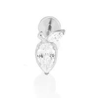 1 Piece Titanium Alloy Casual Simple Style Commute Tortoise Animal Cross Zircon 18K Gold Plated Polishing Plating Inlay Lip Rings Ear Cartilage Rings & Studs Nose Rings & Studs sku image 1