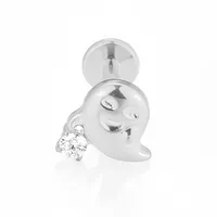 1 Piece Titanium Alloy Casual Simple Style Commute Tortoise Animal Cross Zircon 18K Gold Plated Polishing Plating Inlay Lip Rings Ear Cartilage Rings & Studs Nose Rings & Studs sku image 3