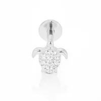 1 Piece Titanium Alloy Casual Simple Style Commute Tortoise Animal Cross Zircon 18K Gold Plated Polishing Plating Inlay Lip Rings Ear Cartilage Rings & Studs Nose Rings & Studs sku image 10