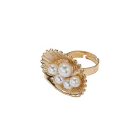 Casual Classical Vintage Style Alloy Round Starry Sky Pearl Women's Open Rings main image 6