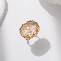 Casual Classical Vintage Style Alloy Round Starry Sky Pearl Women's Open Rings main image 8