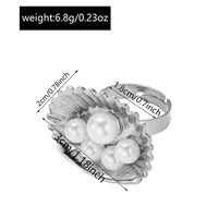 Décontractée Classique Style Vintage Alliage Rond Ciel Étoilé Perle Femmes Anneau Ouvert main image 2