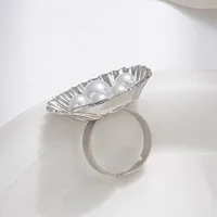 Décontractée Classique Style Vintage Alliage Rond Ciel Étoilé Perle Femmes Anneau Ouvert main image 9